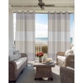 thumbnail image 4 of Gray Beige Stripe Blackout Curtains 63 Inches Long for Bedroom, Modern Art Horizontal Striped Thermal Insulated Room Darkening Black Out Window Curtain Panels Grommet Drapes for Living Room, 4 of 8