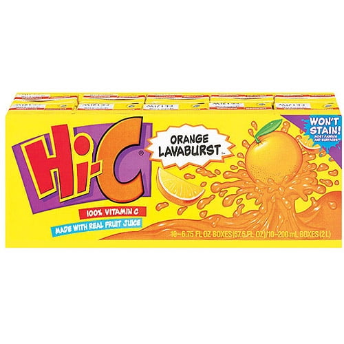 HiC Orange Lavaburst Fruit Juice, 6.75 Fl. Oz., 10 Count