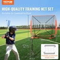thumbnail image 2 of VEVOR 5x5 ft Baseball Softball Practice Net, Portable Baseball Training Net for Hitting and Pitching, Backstop Baseball Equipment with Bow Frame, Batting Tee, 2 of 9