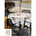 thumbnail image 4 of Outdoor Tablecloth with Umbrella Hole and Zipper, Spring Floral Pig Square Table Cloth 60x60 Inch Waterproof Tablecloth, Elegant Flowers Leaves Farmhouse Wooden Picnic Table Cover for Patio Camping, 4 of 7