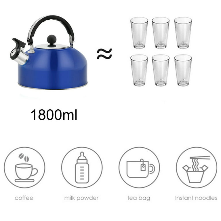 Capreze Whistling Kettle Stove Top Teapot With Handle 3L Portable
