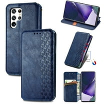Dteck Case For Samsung Galaxy S22 Ultra 2022,Luxury Leather Wallet [RFID Blocking] Card Holder Slim Flip Folio Cover Protective Shockproof Kickstand Phone Case,Blue