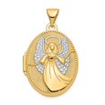 thumbnail image 1 of FB Jewels 14K Yellow Gold w/Rhodium 21mm Oval Guardian Angel Locket, 1 of 5