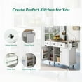 thumbnail image 5 of JESTOP Rolling Kitchen Island with 3 Drawers and 2 Cabinets, Kitchen Cart on Wheels with Drop Leaf, Wood Portable Trolley Island with Cabinet Door Storage Racks, for Dinning Room, 5 of 9