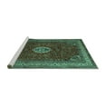 thumbnail image 2 of Ahgly Company Machine Washable Indoor Rectangle Persian Turquoise Blue Traditional Area Rugs, 2' x 3', 2 of 4