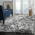 thumbnail image 3 of SAFAVIEH Ocean Amyas Solid Shag Area Rug, Silver, 4' x 6', 3 of 12