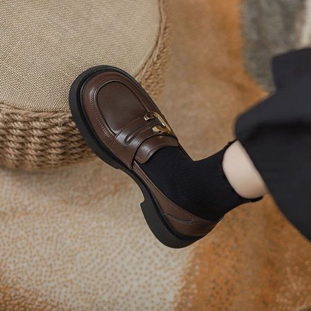 

Real soft British style shoes for women new all-Match platform slip-on loafers college style jk single shoes