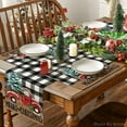 thumbnail image 5 of mubwai Buffalo Plaid Truck Merry Christmas Placemats Set of 6, 12x18 Inch Xmas Tree Winter Table Mats for Party Kitchen Dining Decoration, 5 of 6