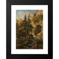 thumbnail image 2 of Johann Samuel Hötzendorf 13x18 Black Modern Framed Museum Art Print Titled - Forest Landscape with Rock Cave, Wildbach and Staffage (Approx. 1720-1740), 2 of 5