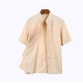 thumbnail image 1 of CottonTangSuitTopMenSummerKungFuTaiChiUniformShirtBlouseShortSleeveTraditionalChineseClothes, 1 of 2