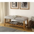 thumbnail image 1 of ACME Charla Bench in Light Gray & Oak, 1 of 3