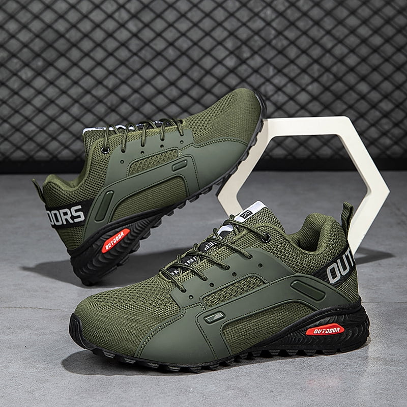 Durable Summer Men Mountaineering Athletic Shoes, Breathable Mesh Hiking Sneakers, Anti-Slip Cushioned Footwear for Outdoor Walking, Wilderness Trekking and Daily Sports