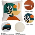 thumbnail image 5 of Mid Century Modern Pillow Covers 1 pcs 18x18 Aesthetic Abstract Art linens Cotton Boho Decor Cute Plants Contemporary Pillows Accents Outdoor Farmhouse Sofa Couch Cases Decorations, 5 of 6