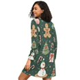 thumbnail image 2 of FORMRS Womens Long Sleeve Nightgowns Crew Neck Sleep Shirt Soft Pajamas Sizes S-3XL, Green Christmas Trees, 2 of 8