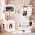 thumbnail image 4 of TLSUNNY Kids Pretend Play Kitchen, Wooden Kitchen Playset for Toddlers w/ Chalkboard, Utensils, Oven & Sink, 4 of 8