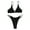 Black, variant on Women Solid Color Bikini Sexy Slim Swimwear Small Chest Gathered Bathing Suits