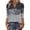 Dark Gray, variant on Womens Striped Print Tops V Neck 3/4 Sleeve Henley Half-Button Gathered Bust Lightweight Casual Everyday Blouses Green XXXL