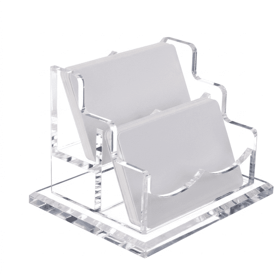 Desktop 2-Tier 2-Slot Business Card Holder, Business Card Display Stand for Women and Men