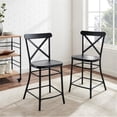 thumbnail image 2 of Crosley Furniture Camille 2 Piece Metal Counter Stool Set in Matte Black, 2 of 11