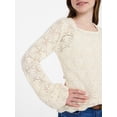 thumbnail image 4 of Weekend Academy Girls Crochet Top with Long Sleeves, Sizes 4-18, 4 of 5