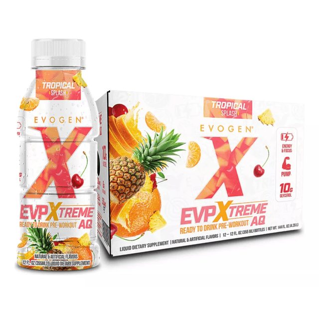 EVOGEN EVP XTREME RTD AQ 12 BOTELLAS 12 ONZAS SABOR TROPICAL SPLASH