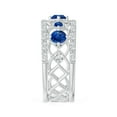 thumbnail image 5 of ANGARA Natural Art Deco Inspired Graduated Sapphire and Diamond Ring in 14K White Gold for Women (Size-3.8mm) | September Birthstone, Anniversary, Jewelry Gift for Women | Natural Blue Sapphire Ring, 5 of 11