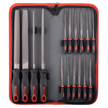 

Tools Hi-Spec 16 Piece Carbon-Steel Hand & Needle File Tool Set. 4 Piece Large Flat Half-Round Round & Triangle & 12 Piece Fine Micro Needle Files for DIY Craftwork Metal & Wood Work
