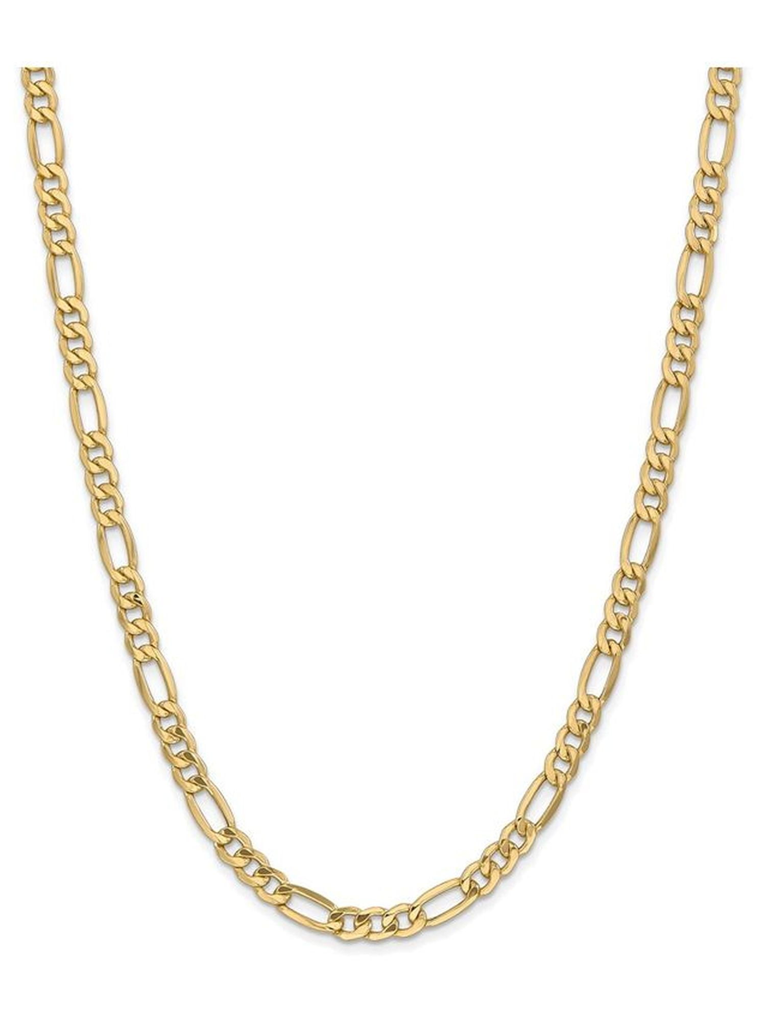 Brilliant Bijou 14k Yellow Gold 6.6mm Semi-Solid Figaro Chain Necklace 7 inches