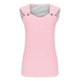 thumbnail image 4 of Women's Tank Tops Solid Color V Neck Tshirts Casual Sleeveless Vest Trendy Camisole Summer Going Out Tops Blusas Basicas, 4 of 5