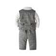 thumbnail image 2 of LAPAKIDS Baby Toddler Boy Formal Outfits Gentleman Suit Set Shirts & Vest & Pants & Bow Tie 4PCS 18-24 Months, 2 of 7