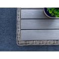 thumbnail image 3 of Malmo 6-Piece Resin Wicker Outdoor Patio Furniture Sectional Sofa Set in Gray w/Four-Piece Sectional, Armchair, and Coffee Table (Full-Round Gray Wicker, Sunbrella Canvas Aruba), 3 of 4