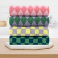 thumbnail image 5 of Unique Bargains Checkered Cotton Hand Towels for Bathroom Kitchen Yellow Purple 4-Piece, 5 of 5