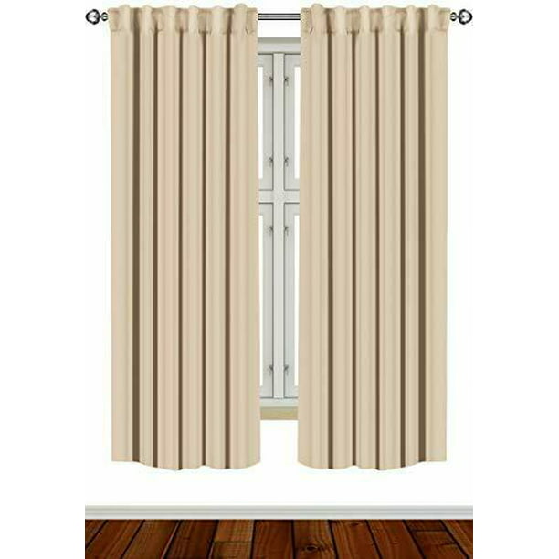 2 Panels Blackout Curtain 52x63 Inch, Curtains With Loops