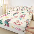 thumbnail image 3 of Feelyou Christmas Nutcracker Twin Sheet Sets for Kid, Dreamy Princess Castle Twin Fitted Sheet, Cartoon Bowknot Flat Sheet, Luxury Bedroom Decor, 3pcs, 3 of 7