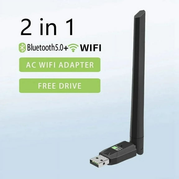 600Mbps USB WiFi Bluetooth 5.0 Adapter 2.4G 5GHz Wi-Fi Antenna Dual Band 802.11ac Mini Wireless Network Card Receiver,1 x USB WiFi Adapter,Black
