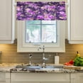 thumbnail image 3 of Purple Flower Curtain Valance for Kitchen Windows/Bathroom/Living Room/Bedroom Blackout, Rod Pocket Valance Small Window Treatment, 54" W x 18" L Home Decor, 3 of 6