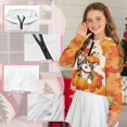 thumbnail image 6 of Xixirimido Cat Pumpkin Maple Leaf Pattern Kids Hoodies for Girls Half Zip Hoodie Sweatshirt 3D Graphic Long Sleeve Pullover Crop Tops with Pocket for Fall Winter Size 5-6, 6 of 7