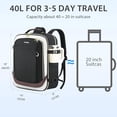 thumbnail image 3 of KROSER 40L Travel Backpack for Women, Airline Approved Carry On Backpack with 2 Packing Cubes, Waterproof Personal Item Bag Fits 17.3" Laptop, TSA Traveling Essentials Weekender Overnight Backpack, 3 of 8
