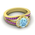 thumbnail image 3 of 2.35 Ct Oval Cut Aquamarine & Amethyst Gemstone Latest Bridal Ring for Women Solid 14K Yellow Gold Size 6.5 by Diamond-Capitals, 3 of 8
