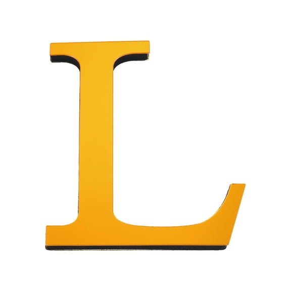 Uxcell 3.94 Inch 3D Acrylic Alphabet Mirror Wall Stickers Letter L Self Adhesive Letter Sign for Home Decoration Deep Gold