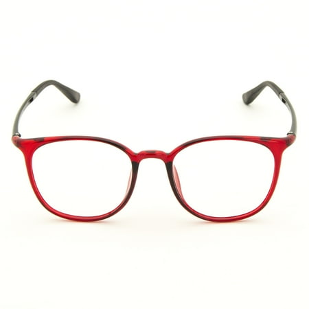 Cyxus Kids/Teens Blue Light Blocking Computer Glasses Anti Eyestrain ULTEM Wine Red Retro Frame Eyeglasses