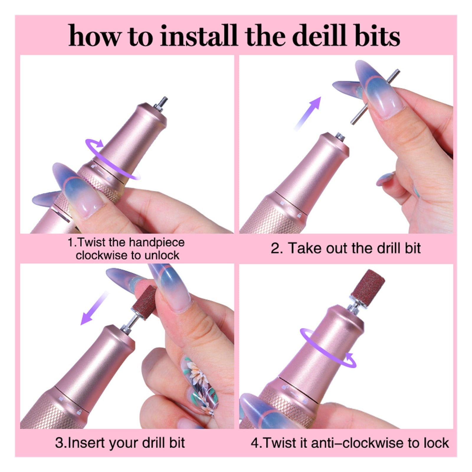 35000RPM Rechargeable Nail Drill Manicure Machine With Pause Mode, Electric Nail Sander For Nail Gel Polish, Nail Salon Equipment ,Lightweight and Portable