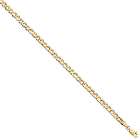 10K Yellow Gold chain Curb 16 in 4.3 mm 4.3mm Semi-Solid Link