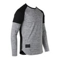 thumbnail image 6 of ZIMEGO Men's Casual Color Block Long Sleeve Curved Hemline Athletic Activewear Hiphop Hipster Shirts, 6 of 6