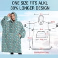 thumbnail image 4 of Oversized Wearable Blanket Hoodie,Light Blue Cartoon Narwhal Rainbow Pattern Sherpa Blanket Hoodie with Super Pockets,Super Warm Fuzzy Pullover for Women & Men, 4 of 6