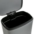 thumbnail image 2 of Qualiazero 2-Piece Rectangular Step-On Trash Can Combo, 13.2 Gallon Kitchen & 3.2 Gallon Bathroom Can, Soft-Close Lid, Matte Gray, 2 of 11