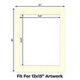 thumbnail image 2 of Off White Picture Frame Mat for 14x18 Frames - Fits 12x15 Photos - 1 Mat, 2 of 7