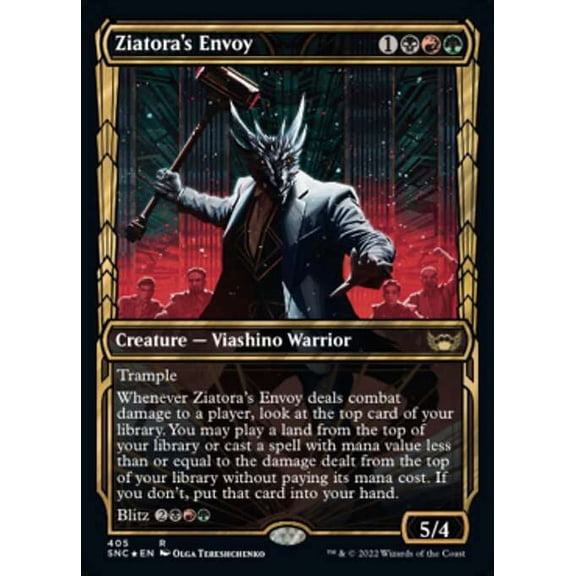 MtG Streets of New Capenna Rare Ziatora's Envoy (Gilded Foil Cards) #405