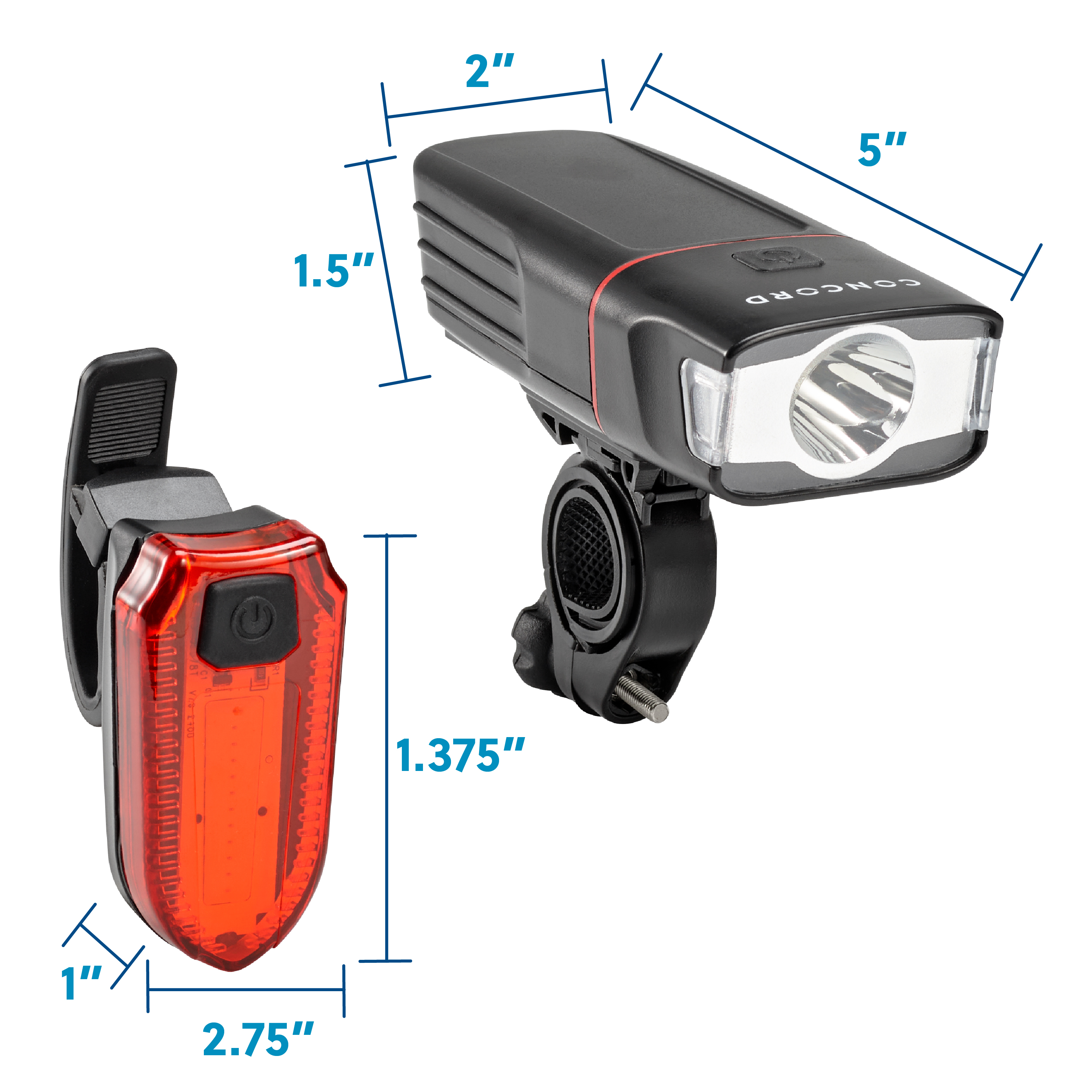 Concord Deluxe LED Bike Light Set, 200 Lumens photo 4
