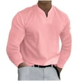 thumbnail image 2 of Lilgiuy Men Fashion Casual Shirt Solid Color Long Sleeve V-Neck Pullover Blouse Tops for Vacation Festival Holiday, 2 of 4